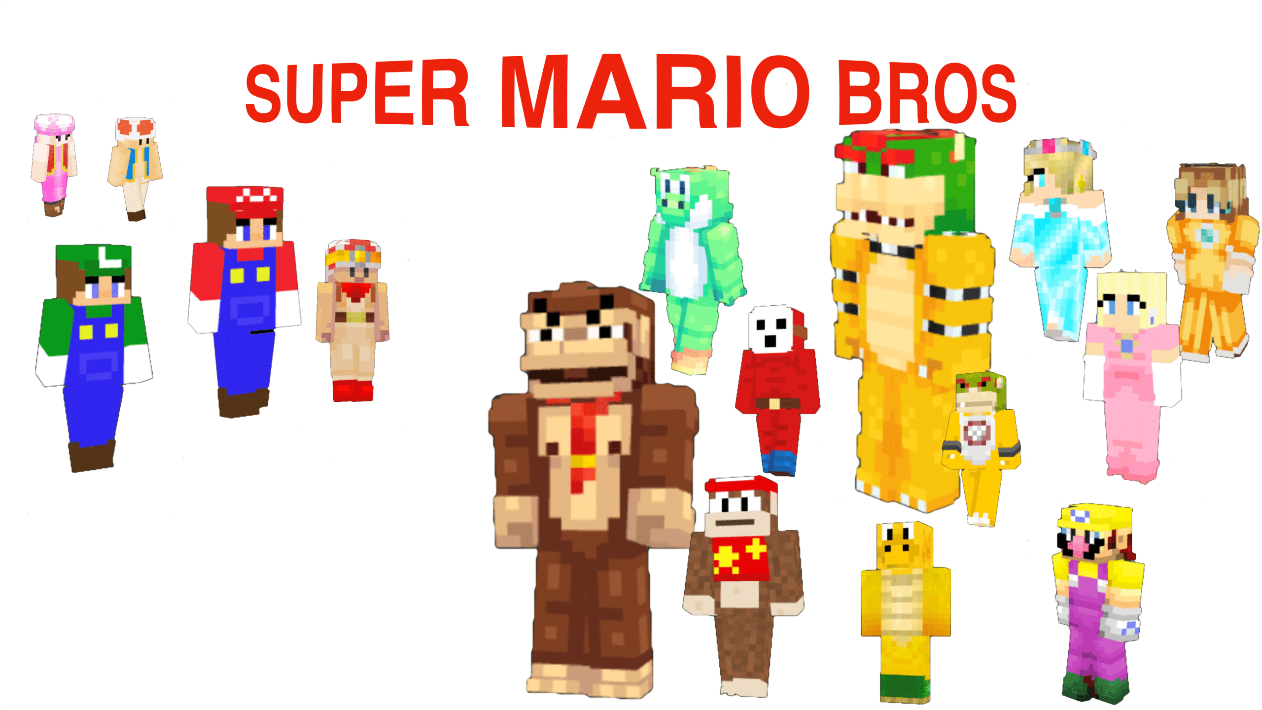 All 40 Super Mario Character Skins in Minecraft: Wii U Edition