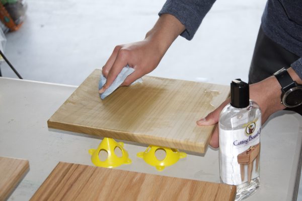 Coating with butcher block oil and bees wax