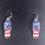 4th of July flip flop earrings