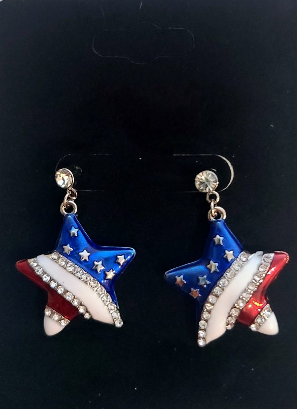 Red, White, Blue Star earrings