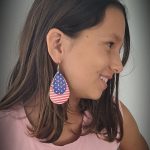 US flag leather earrings